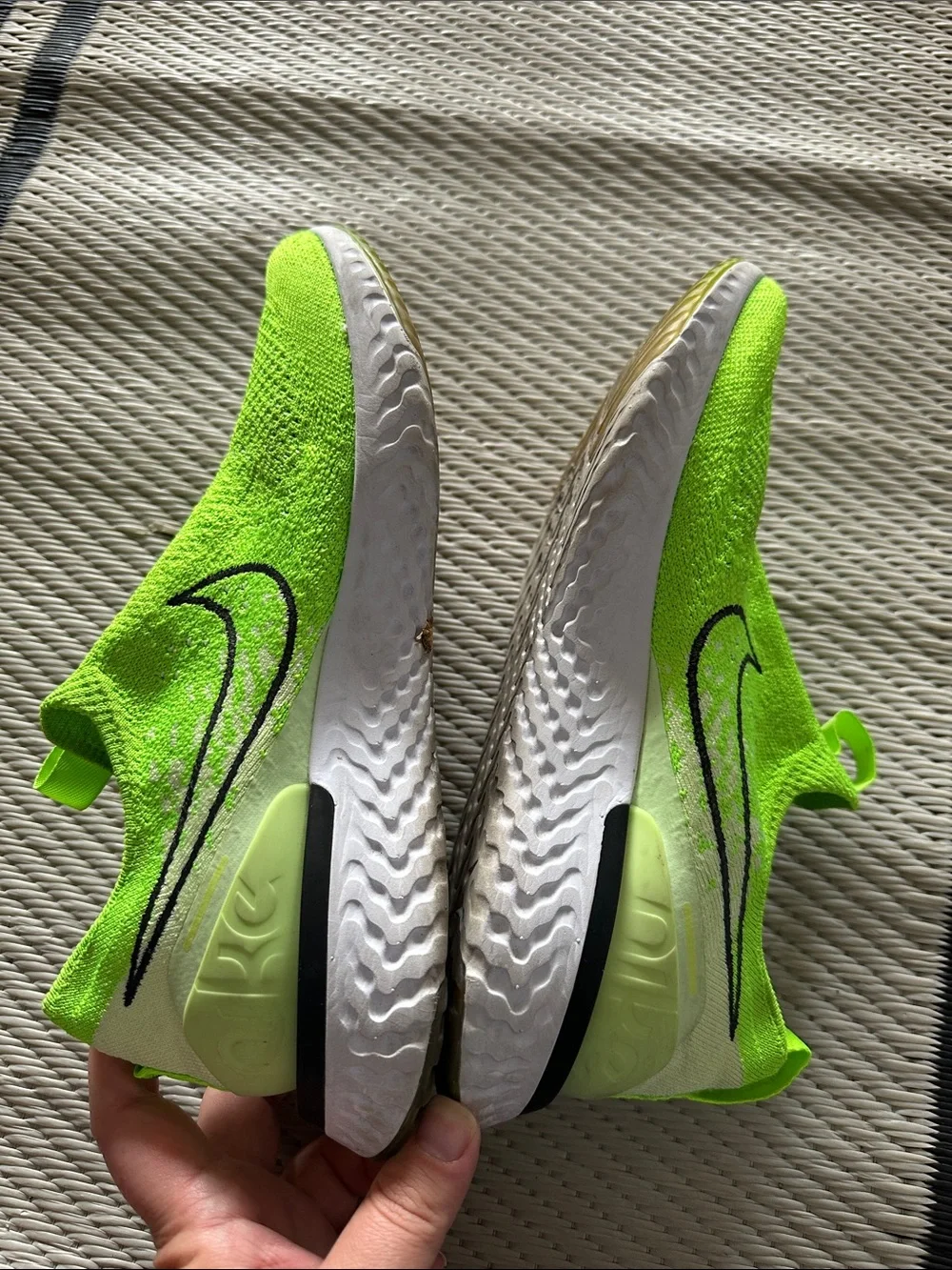 Nike Kids Neon Green Slip-On Running Sneakers